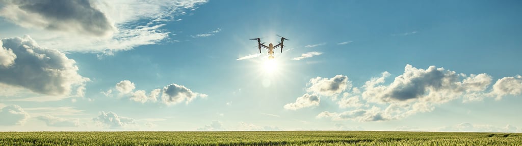 Drone over field