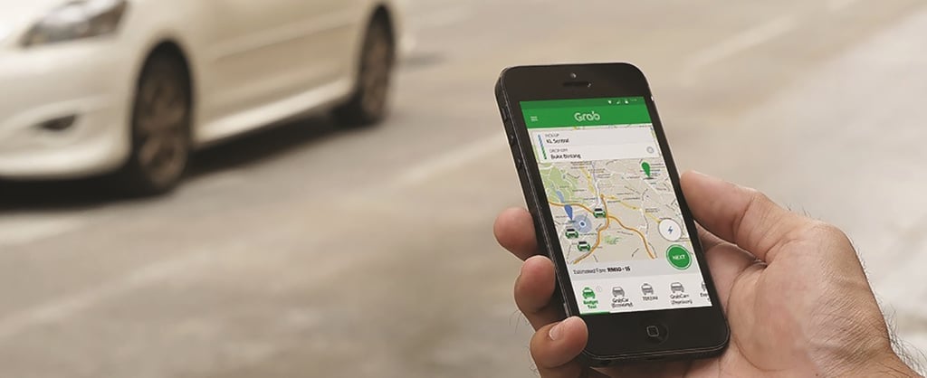 Grab app on a smart phone