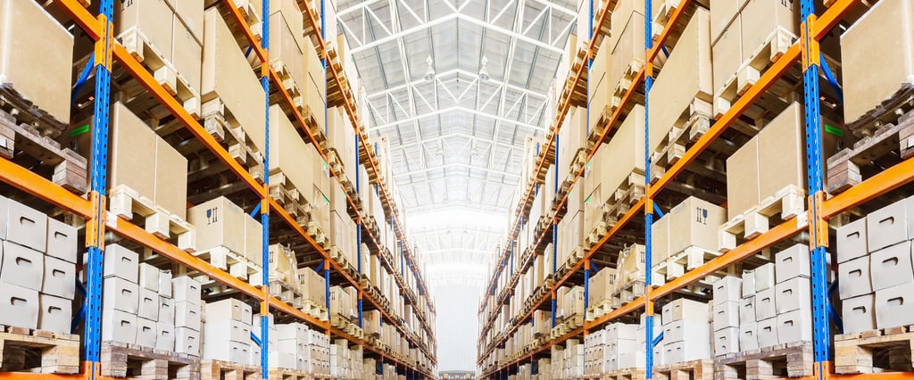 Warehouse shelves