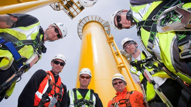 Engineers training at wind farm