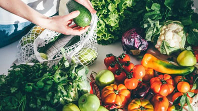 Hand picking fresh vegetables