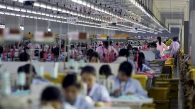 People working in a textile factory