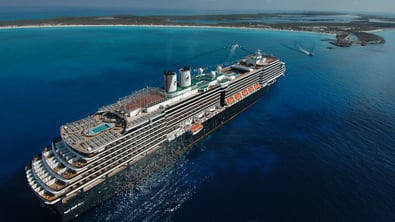 Aerial view of cruise ship