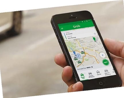 Grab app on smartphone