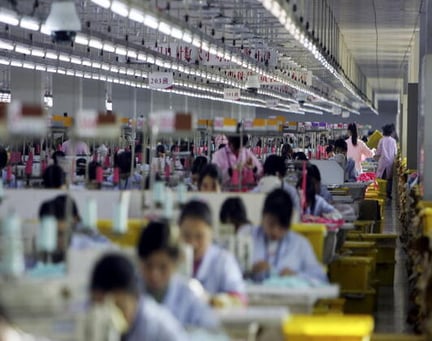 People working in a textile industry