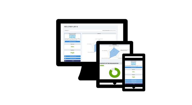 ISO 27001 Öz-Değerlendirme Aracı, tüm belli başlı tüm cihazlarda çalışır