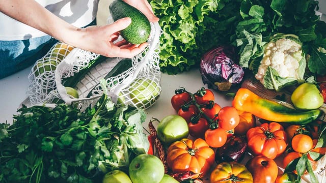 Hand picking fresh vegetables