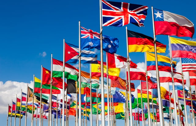 Multiple country flags