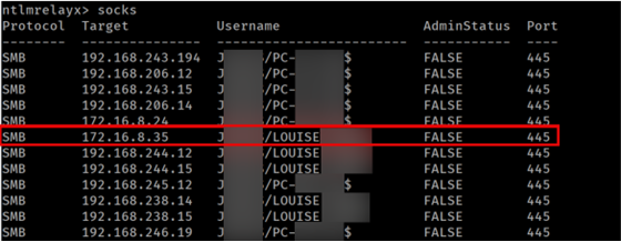 Listing available SMB sessions
