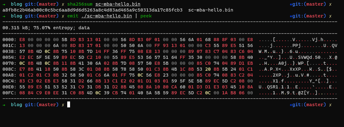 Taking a quick peek at the binary using binary refinery.