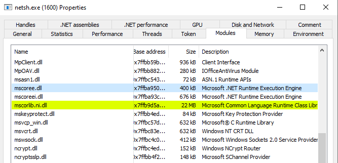 Implant loads mscoree.dll if it is not already present in the process – another IoC if the process is supposed to be unmanaged.