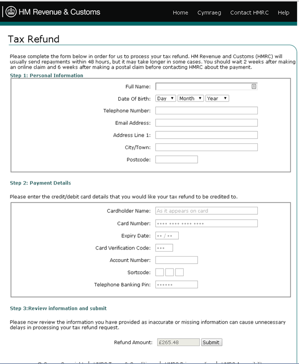 spoofed-HMRC-page